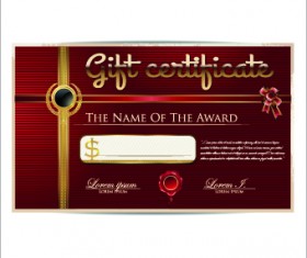 luxurious gift certificate golden template vector 03
