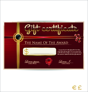 luxurious gift certificate golden template vector 03