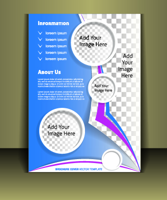 Business style brochure cover desing vector 05