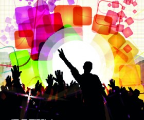 Music party poster vector illustration 03