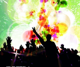 Music party poster vector illustration 04