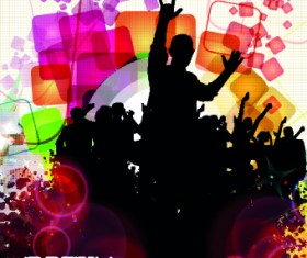Music party poster vector illustration 05