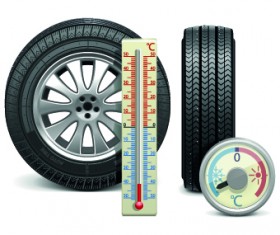 Realistic car tires illustration design vector 01