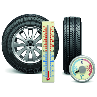 Realistic car tires illustration design vector 01