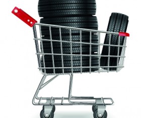 Realistic car tires illustration design vector 02