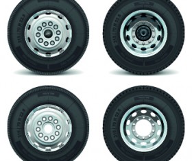 Realistic car tires illustration design vector 04