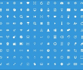 Small fine white psd icons
