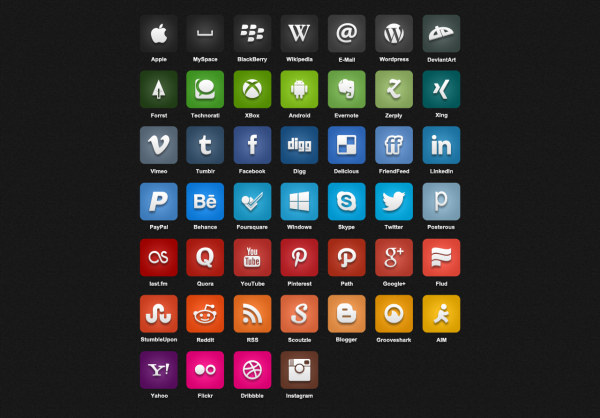 Web media psd icons creative design