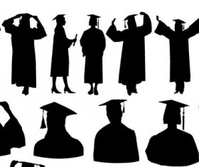 Graduation figures silhouette design vector