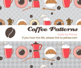 Cartoon coffee patterns vector backgrounds