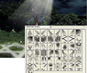 50 Kind light brushes for Photoshop