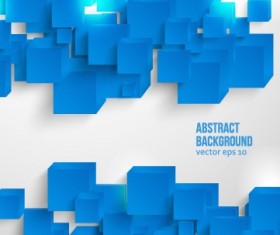 Abstract blue square background vector 01