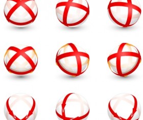 Abstract colored spherical logos design vector 04