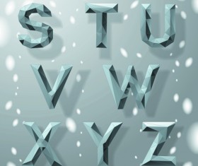 Creative geometric shapes alphabet vector graphic 02