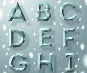 Creative geometric shapes alphabet vector graphic 03