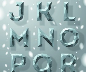 Creative geometric shapes alphabet vector graphic 04