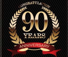 Luxury anniversary labels golden style vector 10
