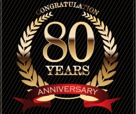 Luxury anniversary labels golden style vector 02