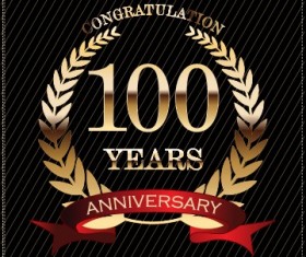 Luxury anniversary labels golden style vector 04