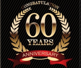 Luxury anniversary labels golden style vector 05