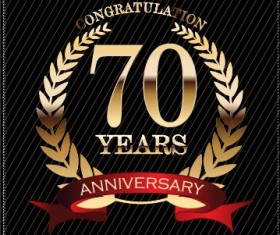 Luxury anniversary labels golden style vector 08