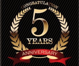 Luxury anniversary labels golden style vector 09