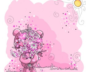 Cute bears baby cards design vector 04