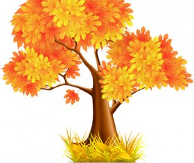 Beautiful autumn elements vector set 01