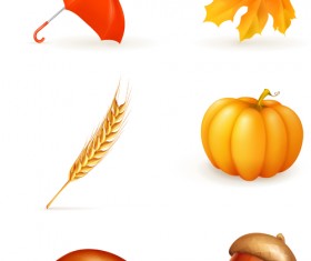 Beautiful autumn elements vector set 03