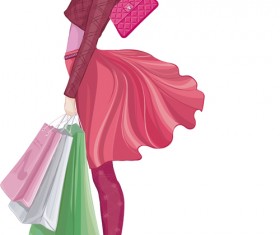 Beautiful woman design elements vector material 05