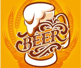 Yellow style beer menu cover design vector 02