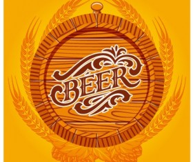 Yellow style beer menu cover design vector 03
