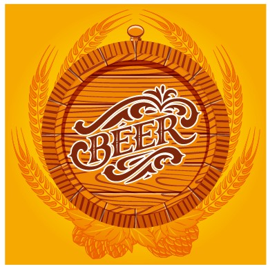 Yellow style beer menu cover design vector 03