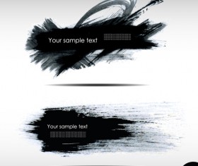 Black Ink grunge banners design vector 01