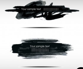 Black Ink grunge banners design vector 02
