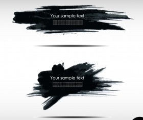 Black Ink grunge banners design vector 03