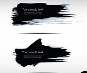 Black Ink grunge banners design vector 04