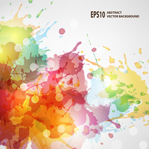 Splash watercolor blots abstract background vector 01