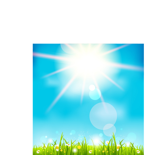 Blue sky and sun nature background