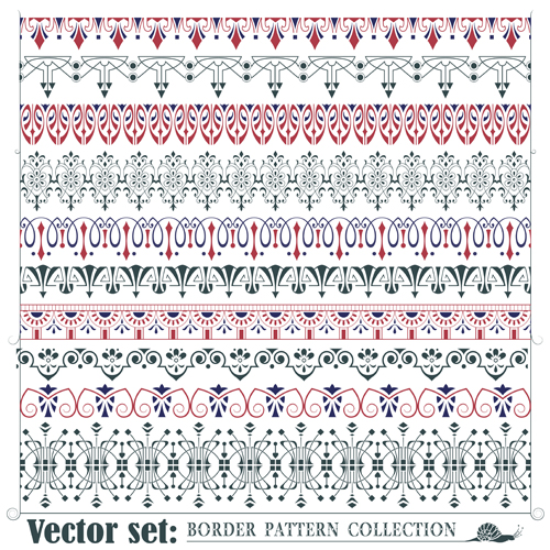 Borders ornaments pattern vector set 01