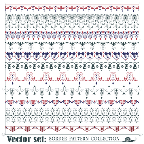 Borders ornaments pattern vector set 02