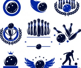 Bowling logos illustration design vector