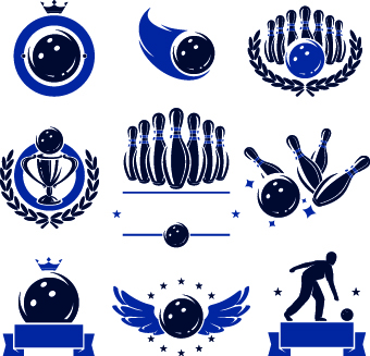 Bowling logos illustration design vector