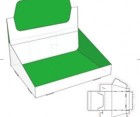 Paper package box print template vector 01