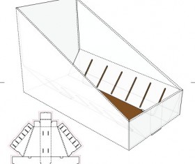 Paper package box print template vector 03