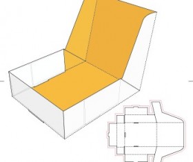 Paper package box print template vector 05
