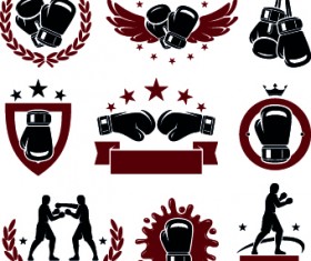 Boxing logos illustration design vector