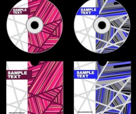 Abstract colored DVD and CD disk packing cover vector 01