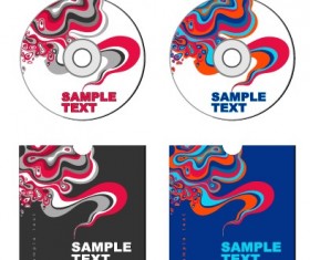 Abstract colored DVD and CD disk packing cover vector 02