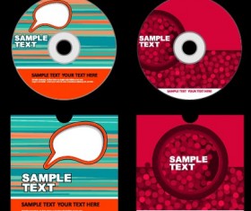Abstract colored DVD and CD disk packing cover vector 03